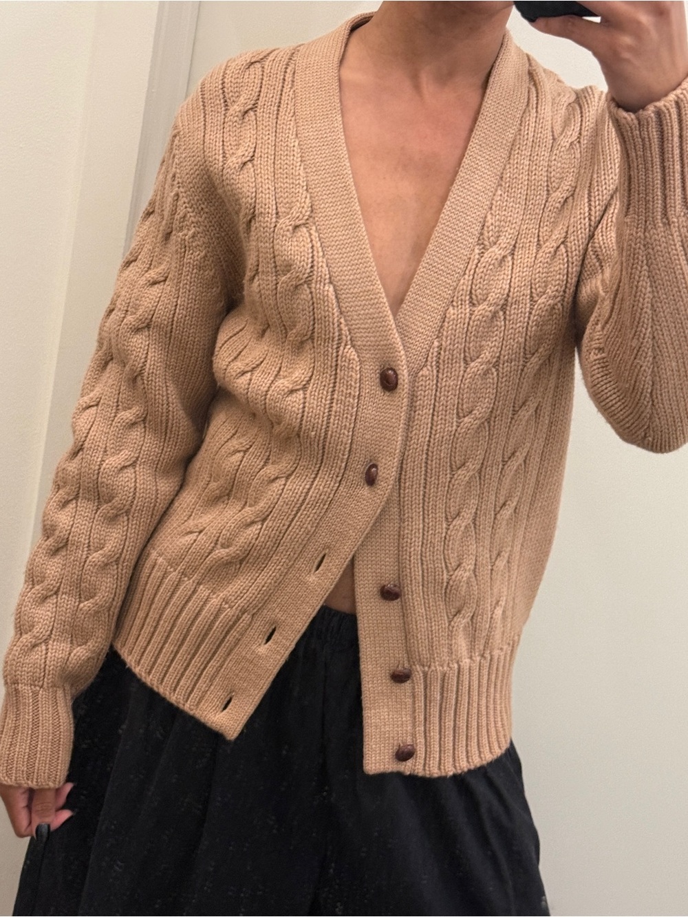 Vintage Wool Cable Knit Cardigan